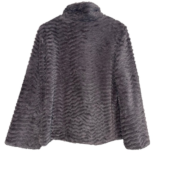 Patagonia Pelage Faux Fur Gray Jacket large soft asymmetrical full zip cozy chic - Picture 3 of 5